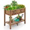 Elevated Planter Box with Drainage Poly Wood Raised Garden Bed for Vegetables and Herbs